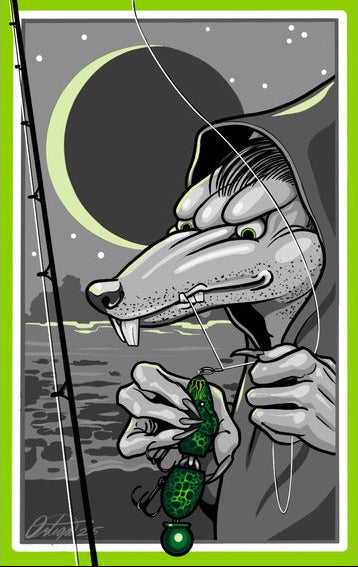 3x4 Moonrat Sticker – SacPig Bait Co.